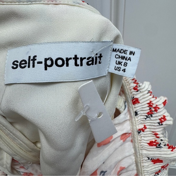 Self-Portrait Ditsy Floral Print One-Shoulder Blouse - Picture 10 of 15